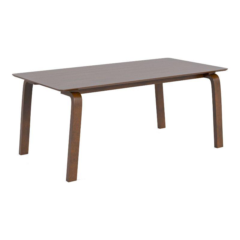 HOMES: Inside + Out 71" Forest Wisp Mid-Century Modern Rectangle Dining Table Seats 6 Walnut