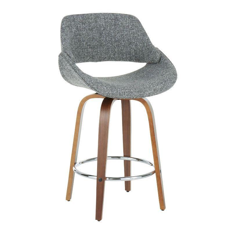 Set of 2 Fabrico Counter Height Barstool with Walnut Legs & Upholstered Seat - LumiSource