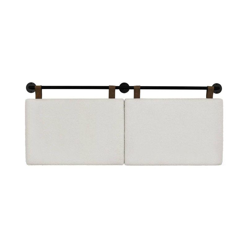 Full/Queen Charlie Boucle Kids' Headboard Cream - Nathan James: Wall Mounted MDF Upholstered Headboard