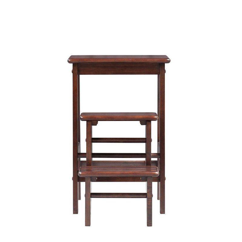 Boraam 24" Industries Folding Step Stool - Dark Cappuccino: Hardwood, Lacquered, 300lb Capacity