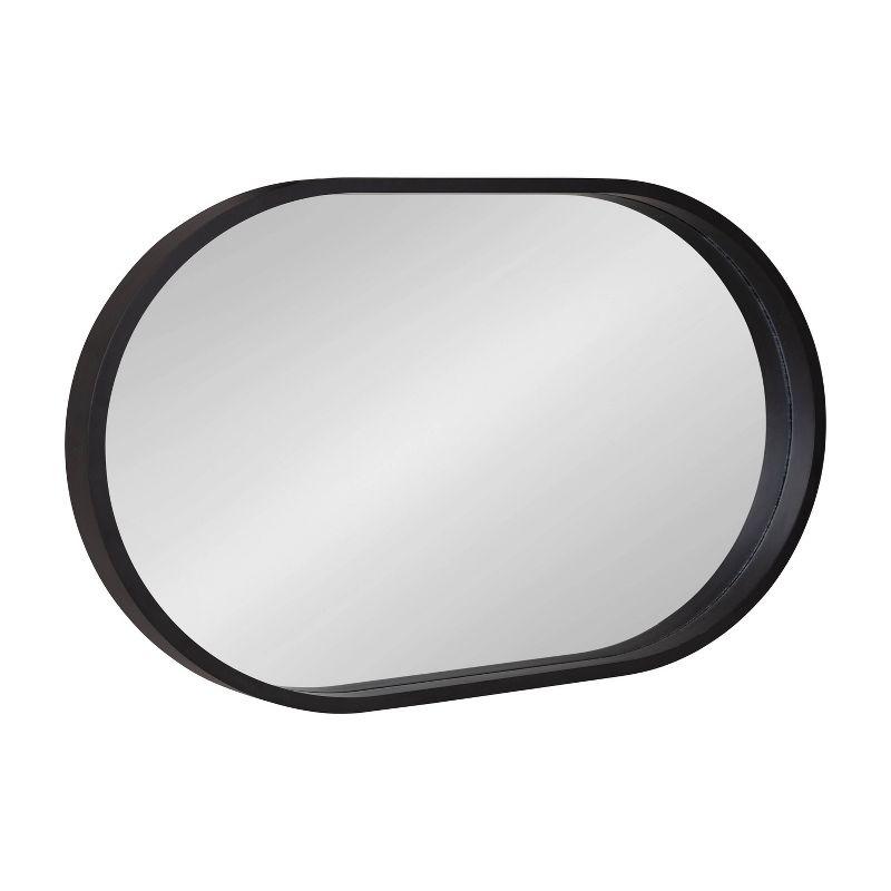 Kate & Laurel All Things Decor 12"x24" Travis Oval Wall Mirror Black: Modern Style, MDF Frame, No Assembly Required