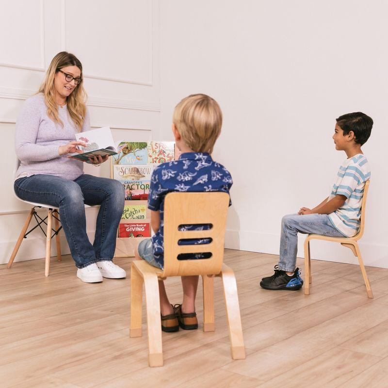 ECR4Kids Bentwood Chair, 12in Seat Height, Natural, 2-Pack