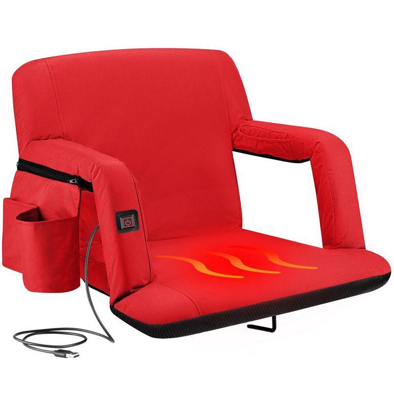 Alpcour Heated Reclining Stadium Seat - Waterproof Foldable Chair with Thick Padding and Back Support