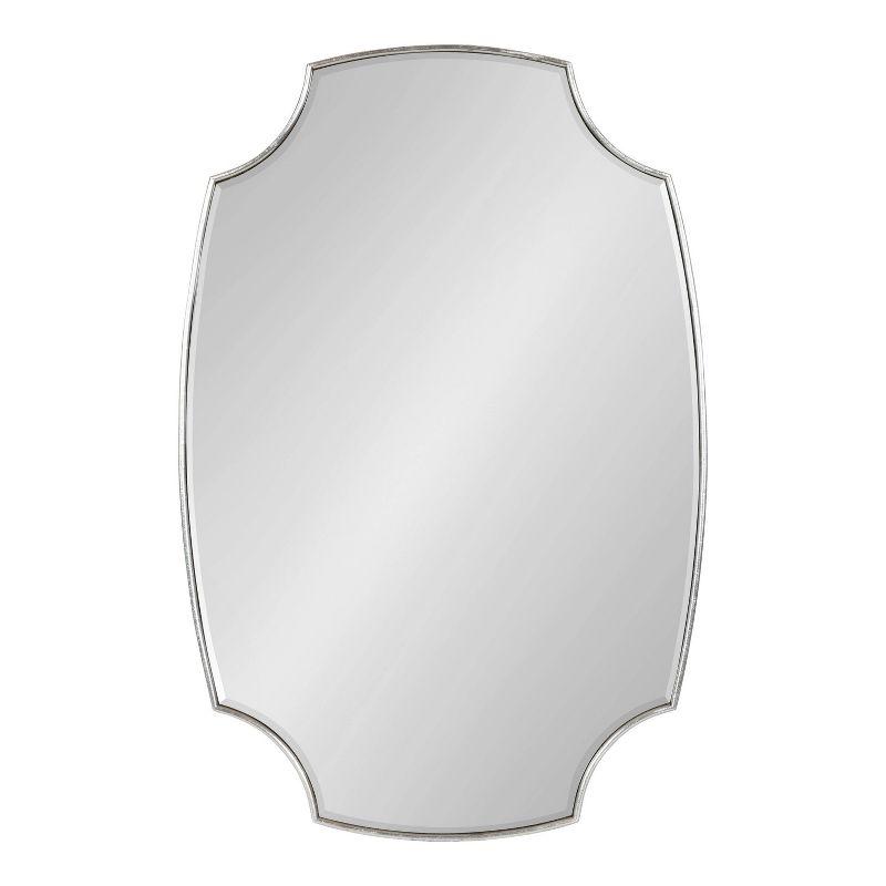 Luxurious Scalloped Edge 34'' Silver Wall Mirror with Gold Accents