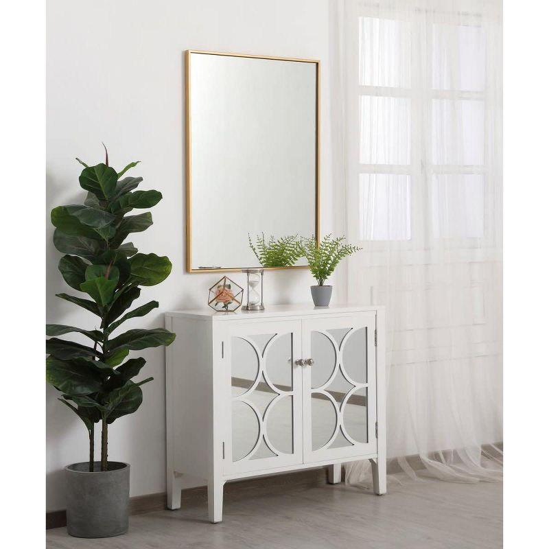 Elegant Lighting Metal frame rectangle mirror 27 inch in Brass