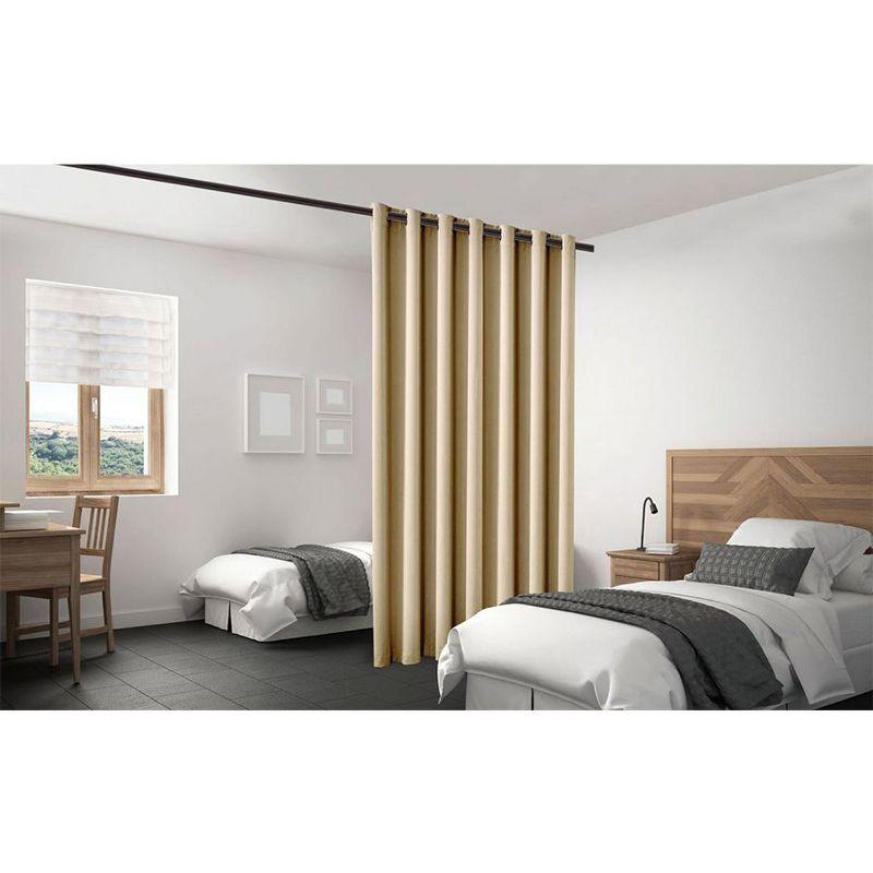 Blackout Room Divider Panel Privacy Partition Heavyweight Premium Fabric Thermal Insulated Grommet Top Cappuccino Color 48 W X 84 L Inches