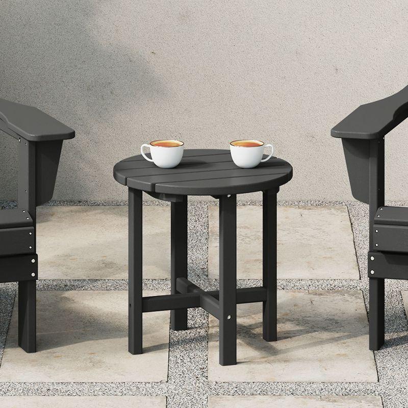 WestinTrends All-Weather Outdoor Patio Round Poly Adirondack Side Table, Gray