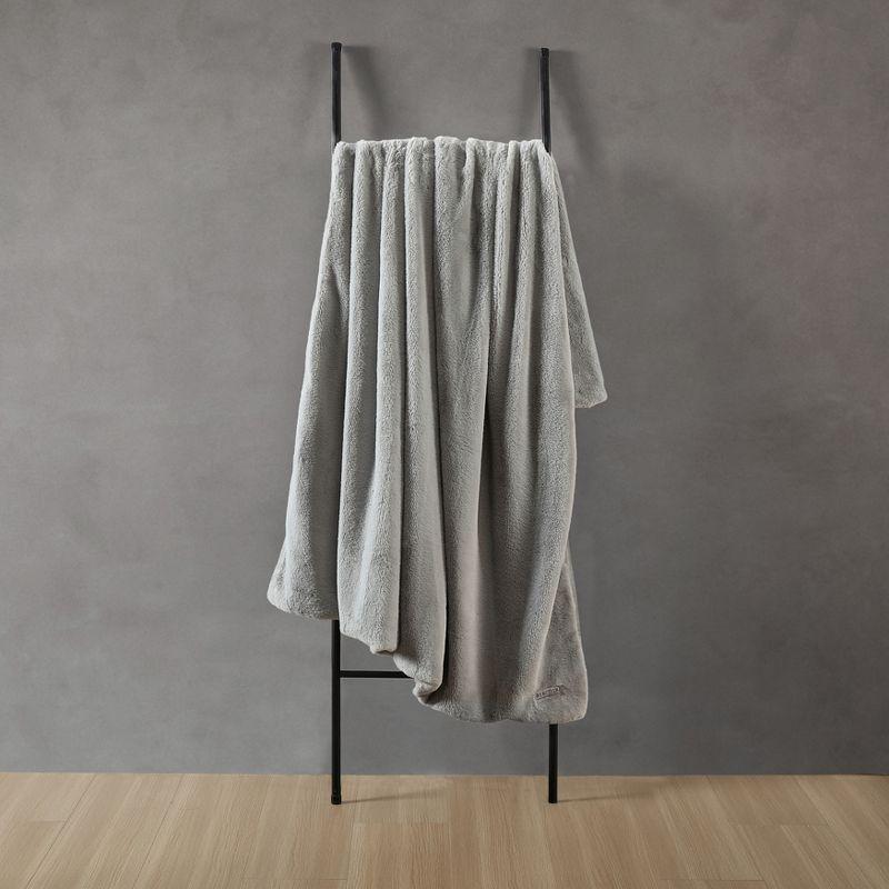 Kenneth Cole Faux Fur Solid Throw Blankets