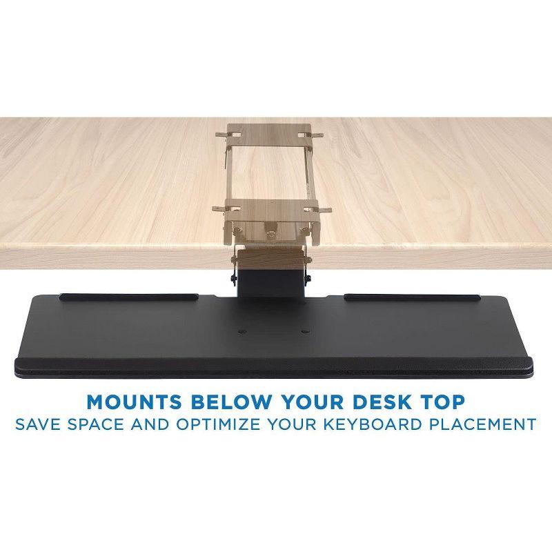 Mount-It! Under Desk Computer Keyboard and Mouse Tray, Ergonomic Keyboard Drawer with Gel Wrist Pad, Black