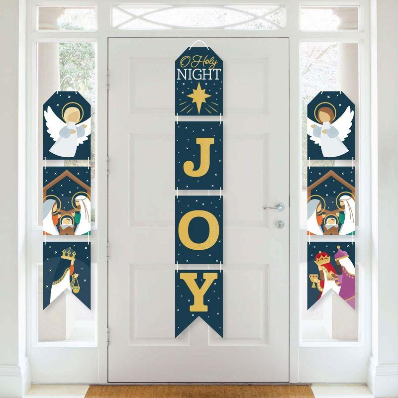 Big Dot of Happiness Holy Nativity - Hanging Vertical Paper Door Banners - Manger Scene Religious Christmas Wall Decoration Kit - Indoor Door Decor