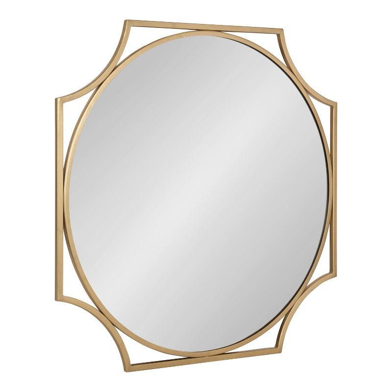 Modern Gold Scallop-Edged 28" Round Wall Mirror