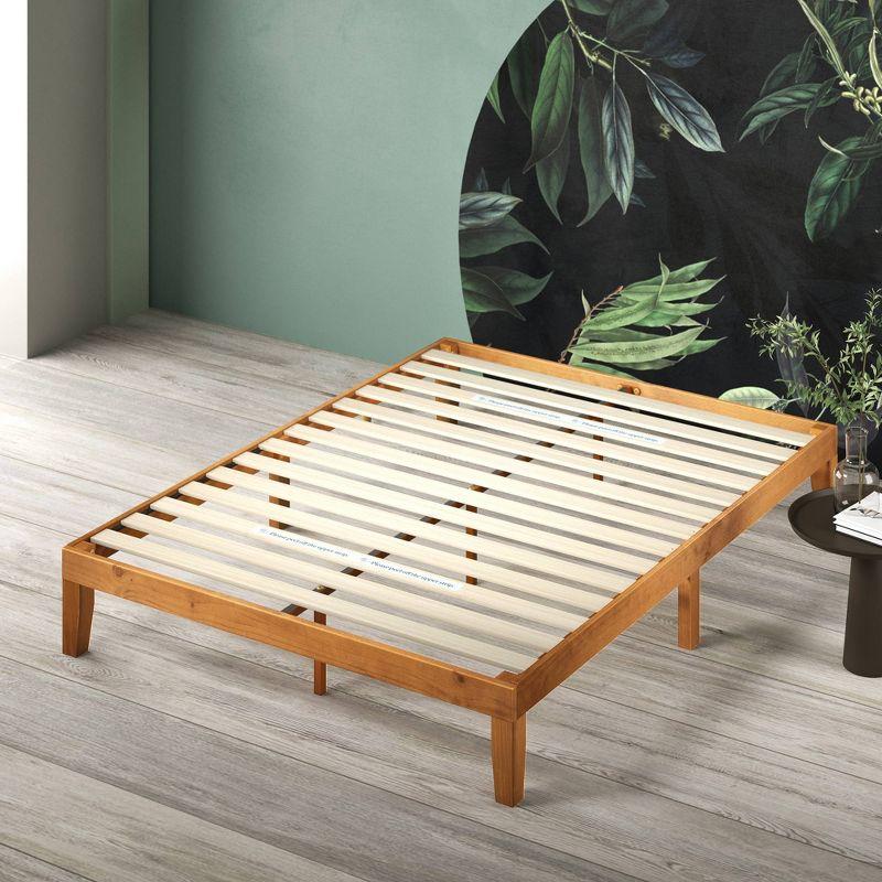 Queen Alexia Standard Wood Platform Bed Frame Natural - Zinus