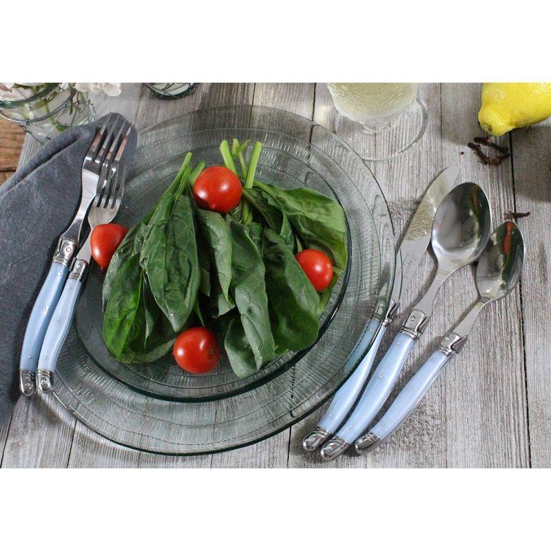 French Home Laguoile 20pc Stainless Steel Silverware Set Blue: Flatware Set, Service for 4, Dishwasher-Safe