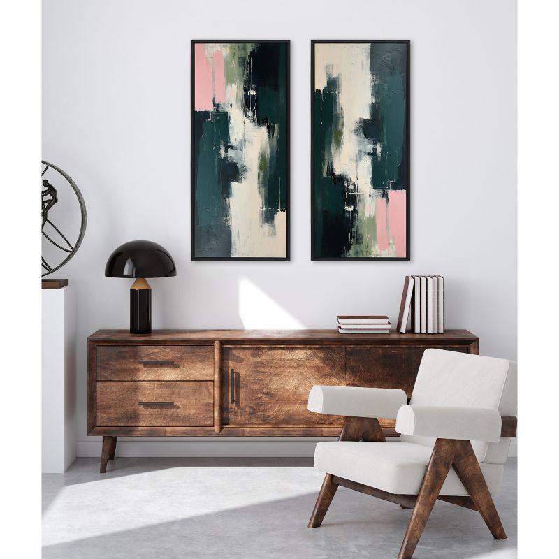 Kate & Laurel All Things Decor 18"x40" Sylvie Emerald Blush Framed Canvas by Amy Lighthall Black