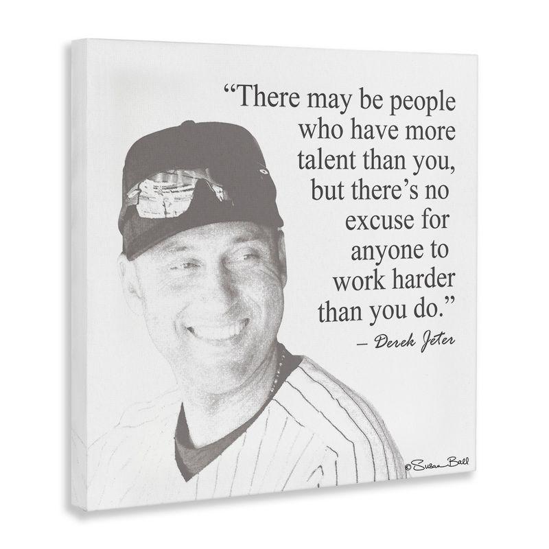 Stupell Industries Work Hard Derek Jeter Quote, 17" x 17"