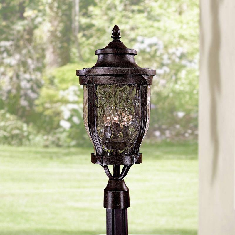 Minka Lavery Vintage Outdoor Light Fixture Corona Bronze 24" Clear Hammered Glass for Post Exterior Deck House Porch Yard Patio
