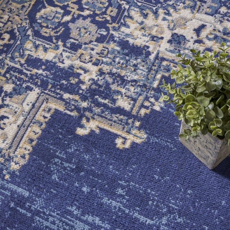 Nourison Grafix GRF14 Navy Blue Area Rug 7'10" x 9'10"