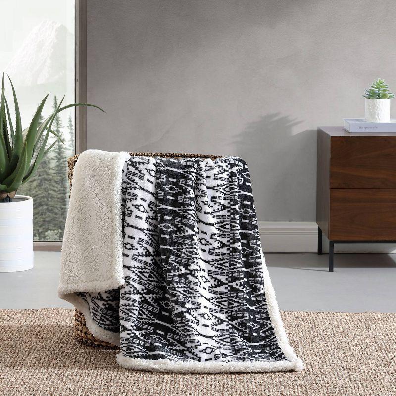 Eddie Bauer Printed Plush Fleece/Sherpa Throw Blankets