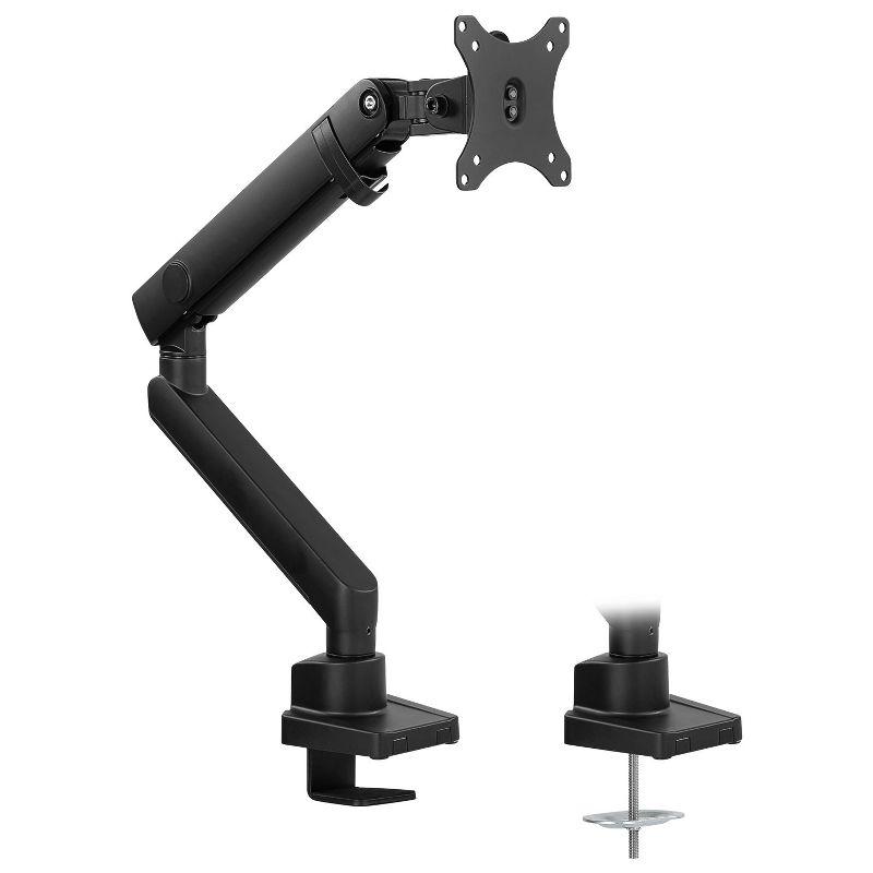 Black Adjustable Aluminum and Steel Monitor Desk Mount