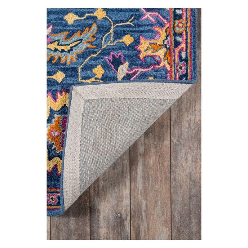2'3"x7'10" Ibiza Oscar Runner Rug Blue - Momeni: Wool Floral Area Rug, Traditional Tufted Indoor Runner