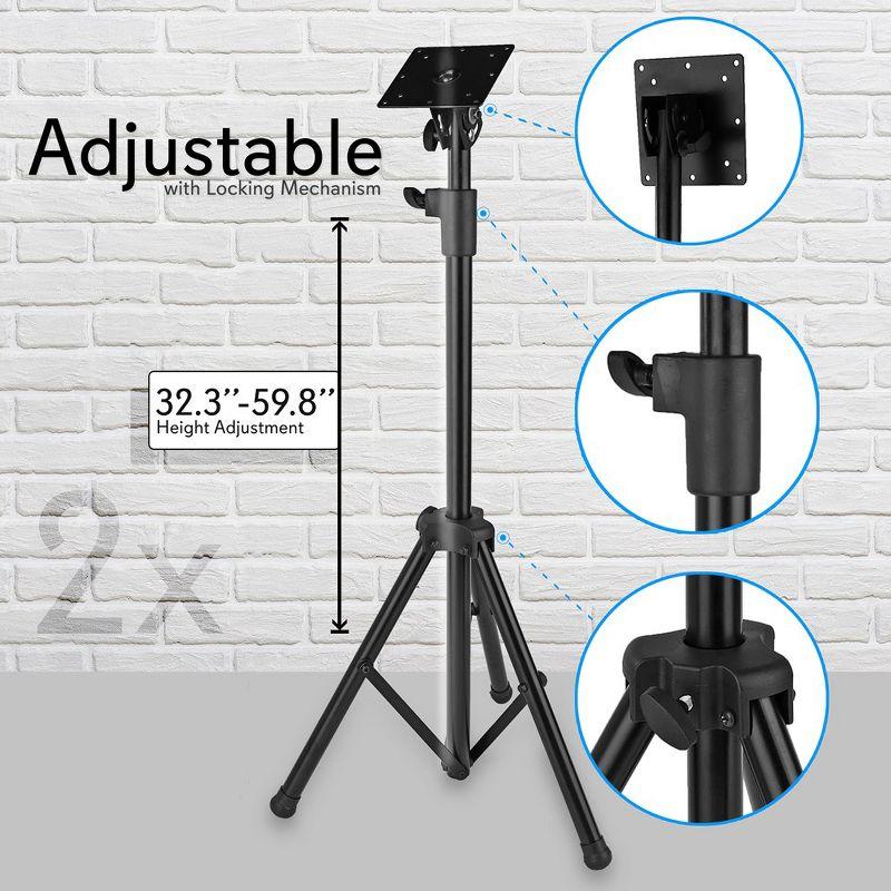 Pyle 32" Portable TV Stand - Height Adjustable Foldable Tripod