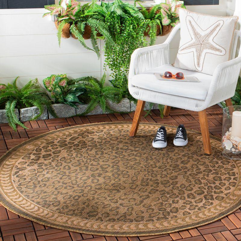 Courtyard CY6100 Power Loomed Indoor/Outdoor Area Rug - Natural/Gold - 4'x4' - Safavieh.