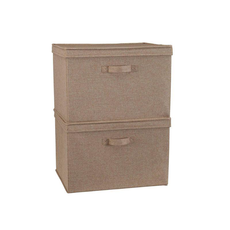 Household Essentials Household Essentials Wide Storage Box Fabric Bin (Set of 2)