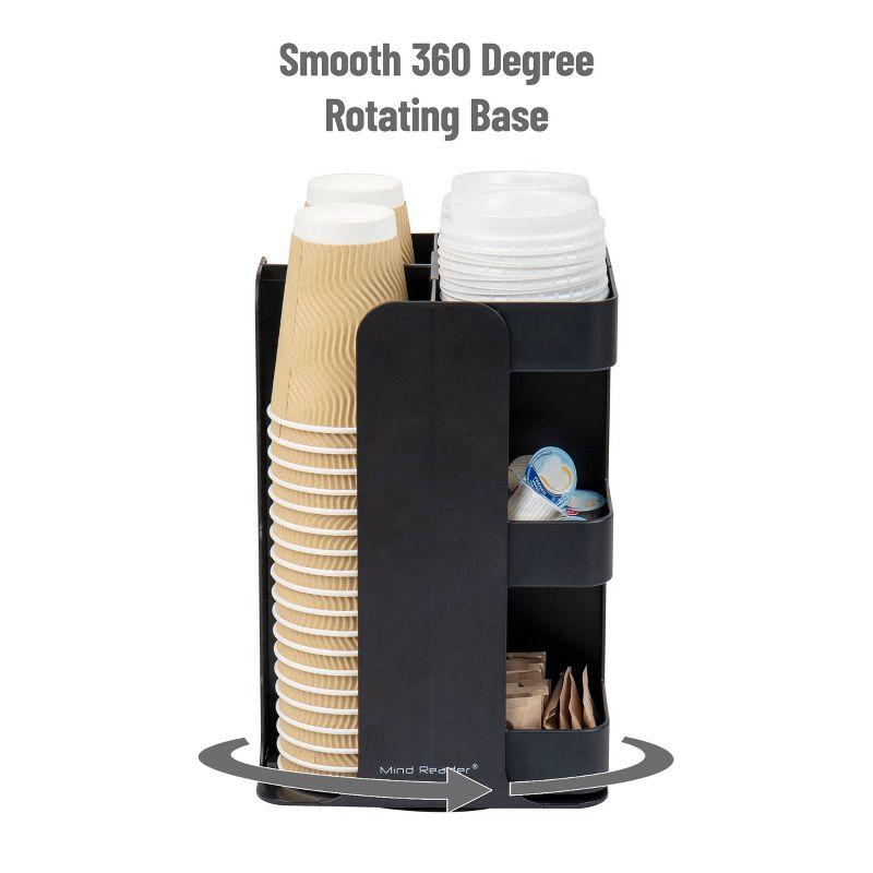 Mind Reader Mind Reader Cup Condiment Carousel, Countertop Organizer, Coffee Bar Accessories, Kitchen, Stirrers, 8"L x 8"W x 12"H