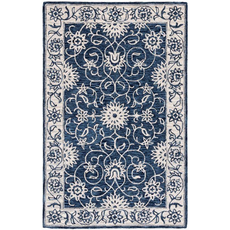 Jardin JAR601 Hand Tufted Accent Rug - Navy/Ivory - 3'x5' - Safavieh