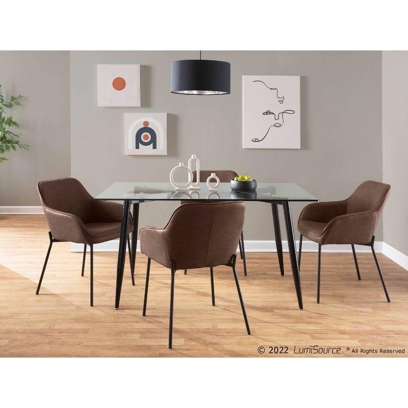 Set of 2 Daniella PU Leather/Steel Dining Chairs Black/Espresso - LumiSource