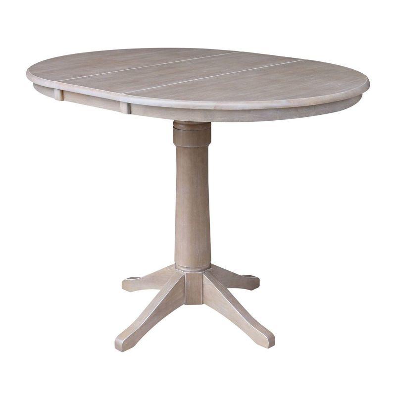 36" Magnolia Round Top Counter Height Dining Table with 12" Leaf - International Concepts