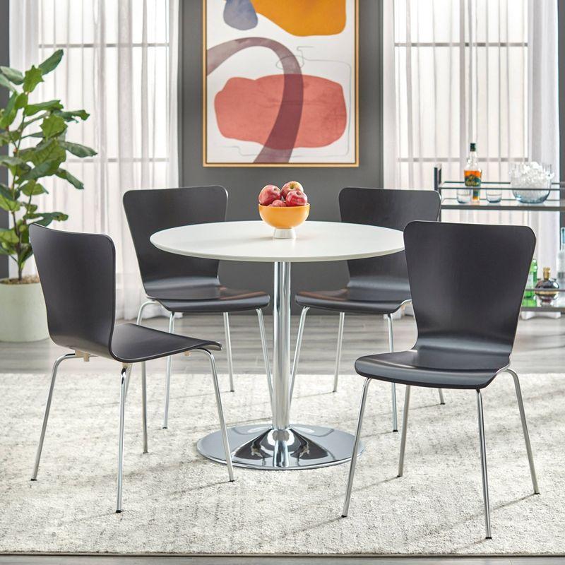 Set of 2 Pisa Modern Bentwood Dining Chairs Black - Buylateral: Chrome-Plated Legs, Stackable