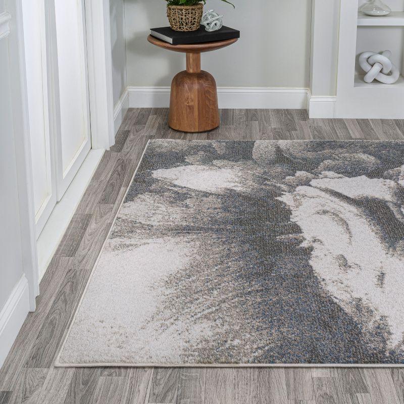 3' x 5' Petalo Abstract Two-Tone Modern Area Rug, Gray/Cream - JONATHAN Y