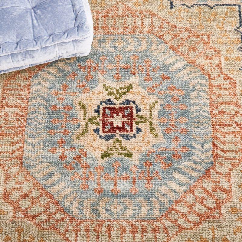 Ivory Hand-Knotted Wool 8' x 10' Rectangular Area Rug