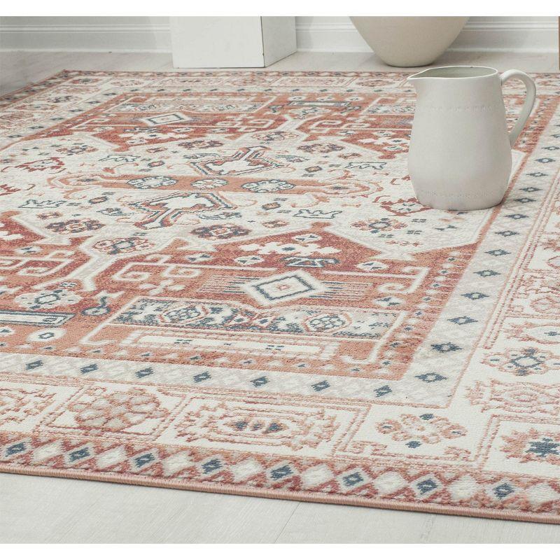 Rugs America Gallagher GL60A Sangria Koti Vintage Transitional Orange Area Rug for Dining Room Rug Neutral Rug Living Room Rug Kitchen, 2'6"x4'