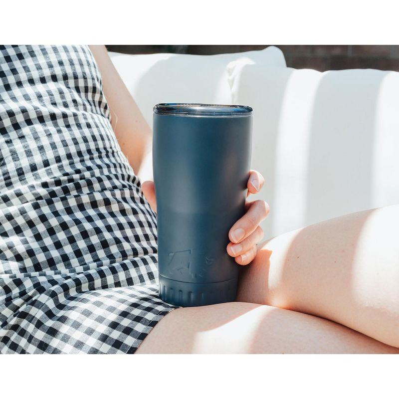 Silver Buffalo Matte Gray Stainless Steel Tumbler With Open-Sip Lid | Holds 20 Ounces