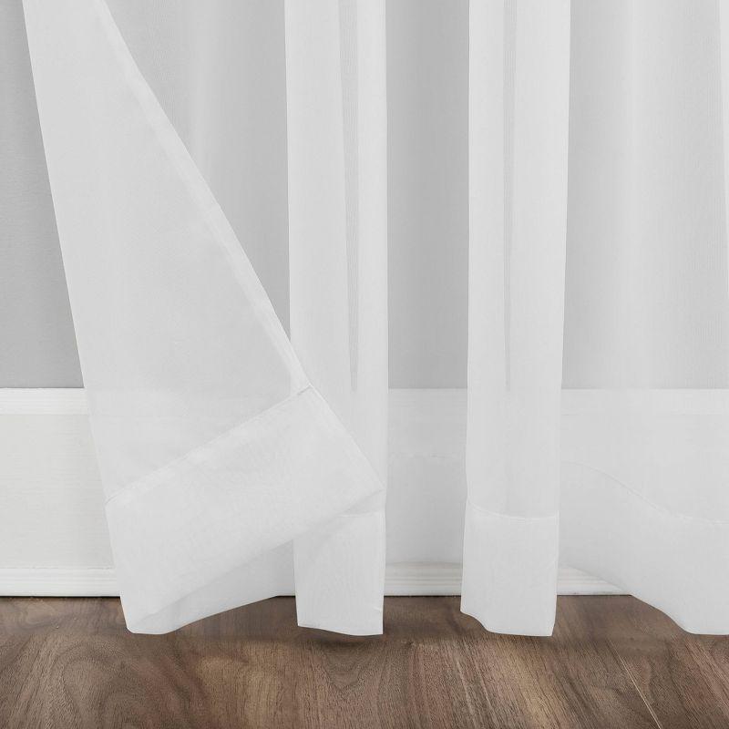 White Sheer Polyester Grommet Top Curtain Panel