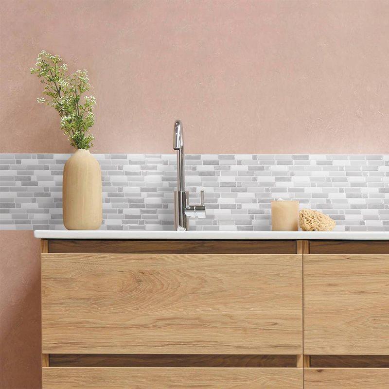 Crescendo Agati Gray 3D Peel and Stick Backsplash Tiles