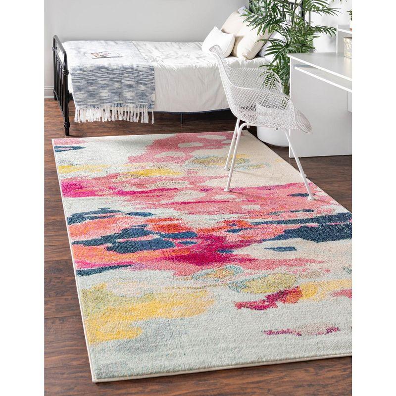 Unique Loom Estrella Collection Area Rug - Laurnell (5' 1" x 8' Rectangle Pink/Orange)