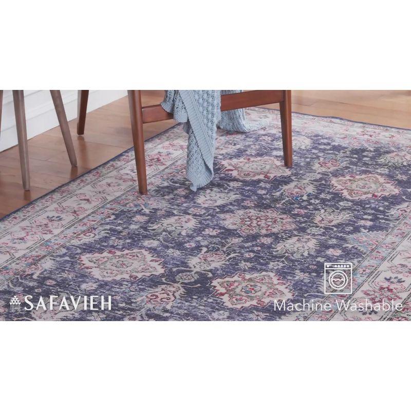 Tucson Navy Square Synthetic Easy-Care Area Rug, 6' x 6'