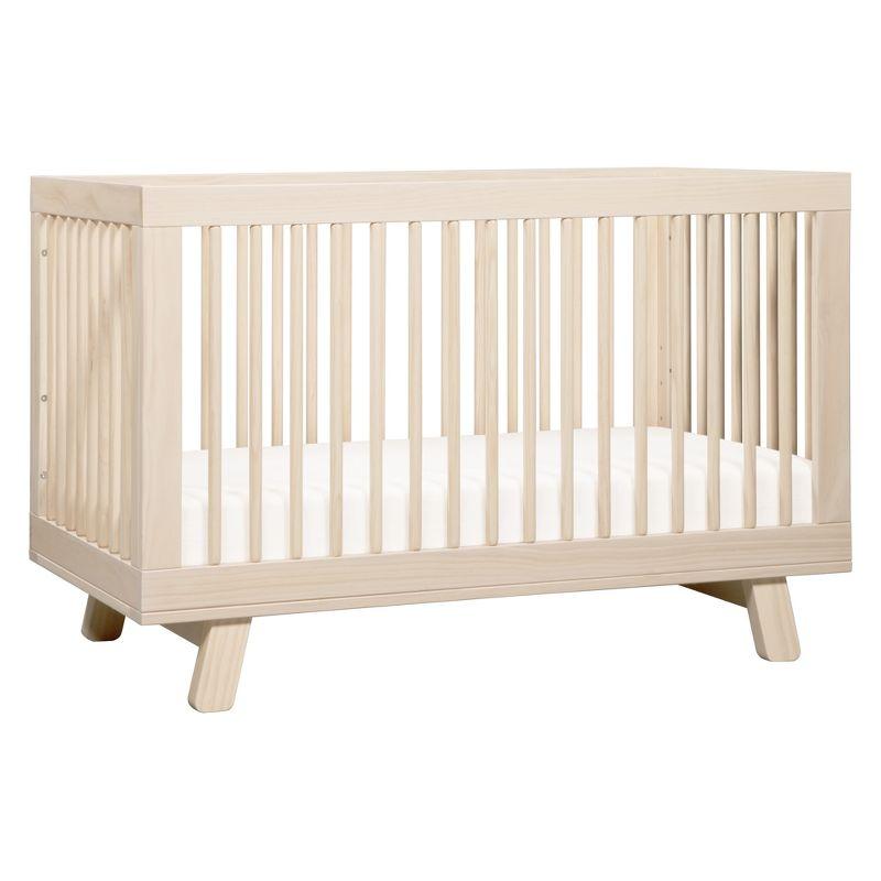 Babyletto Hudson Washed Natural Wood 3-in-1 Convertible Baby Crib with Toddler Bed Conversion Kit