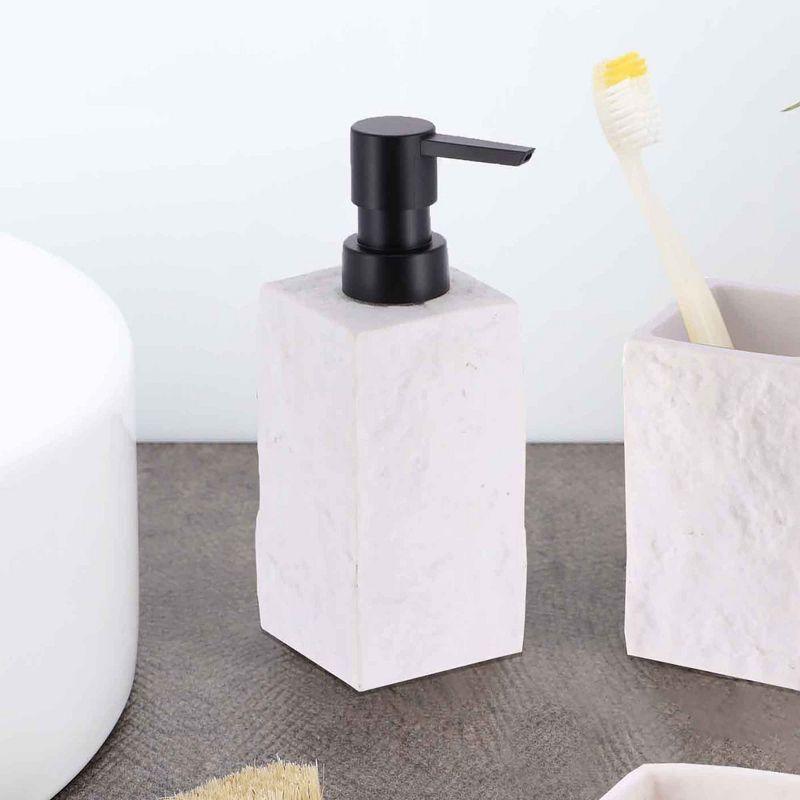 Evideco Stone Bath Square Resin Hand Soap & Lotion Dispenser