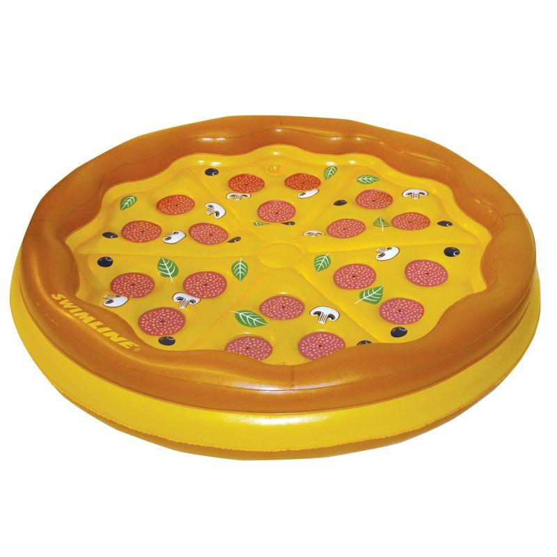 70" Yellow and Brown Inflatable Pizza Pool Float