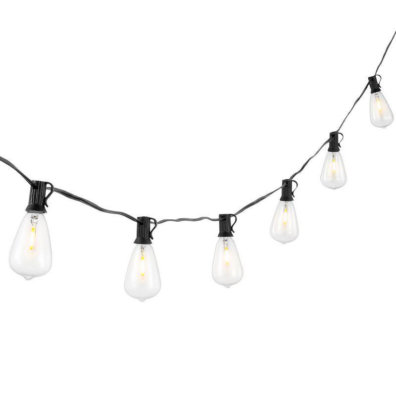 Dorcia LED Outdoor String Lights - 120" - 10 Light - PLT4043 - Black - Safavieh