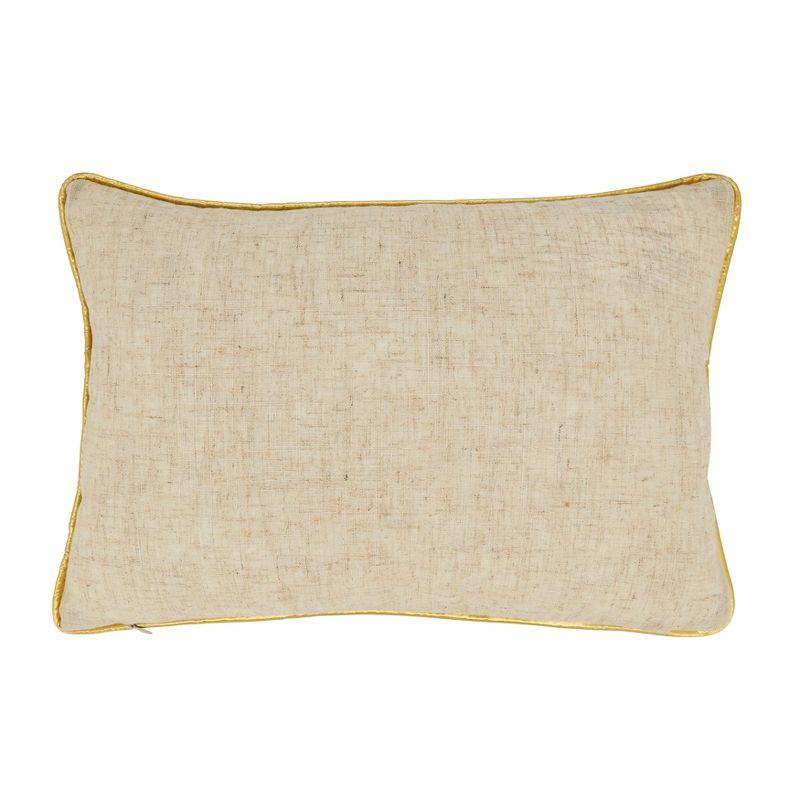 Saro Lifestyle Holiday Cheer Trio Poly Filled Throw Pillow, 12"x18", Gold