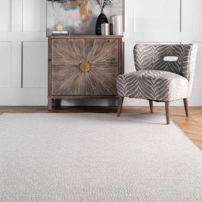 3'x5' Cotton Hand Loomed Lorretta Area Rug Taupe - nuLOOM: Geometric Flat Pile, Handmade Indoor Decor