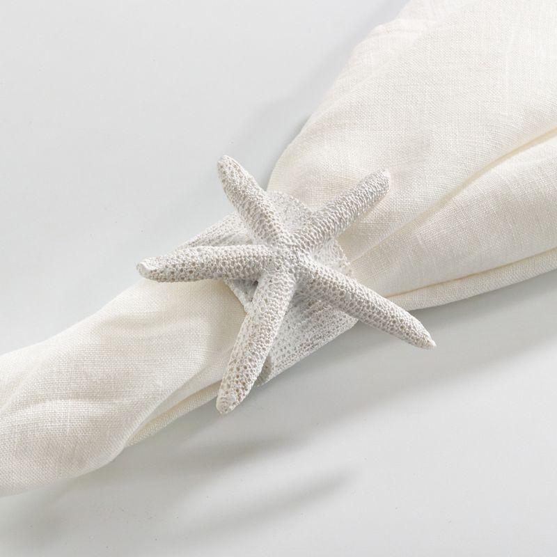 Saro Lifestyle Neptune Collection Starfish Napkin Ring (Set of 4)