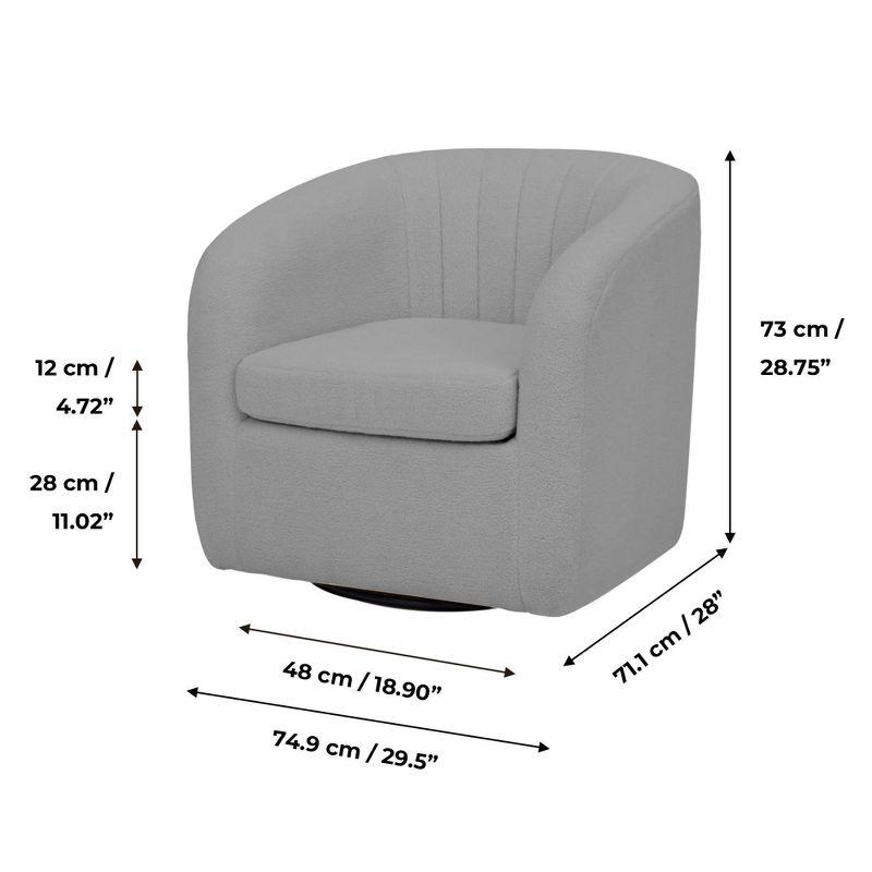 Upholstered Swivel Barrel Chair with Ottoman