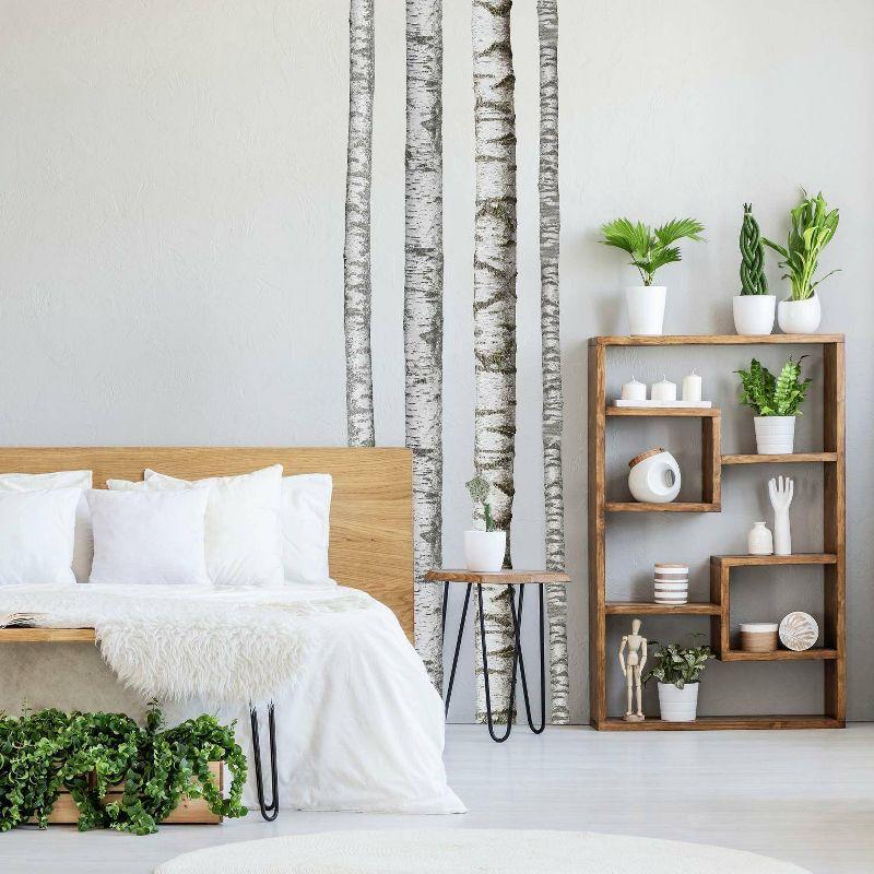 15" x 86" Realistic Birch Trees Peel and Stick Giant Wall Decal - RoomMates: Vinyl, Modern Decor, Peelable