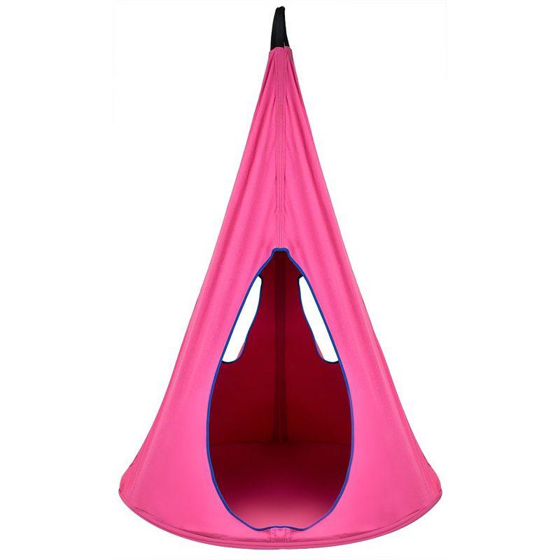 Sorbus Pink Kids Nest Swing - Tree Tent Sensory Swing for Kids Indoor Outdoor Use - 250lbs